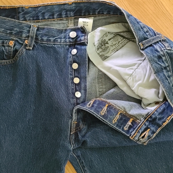 501 mens blue jeans button fly - Picture 3 of 6